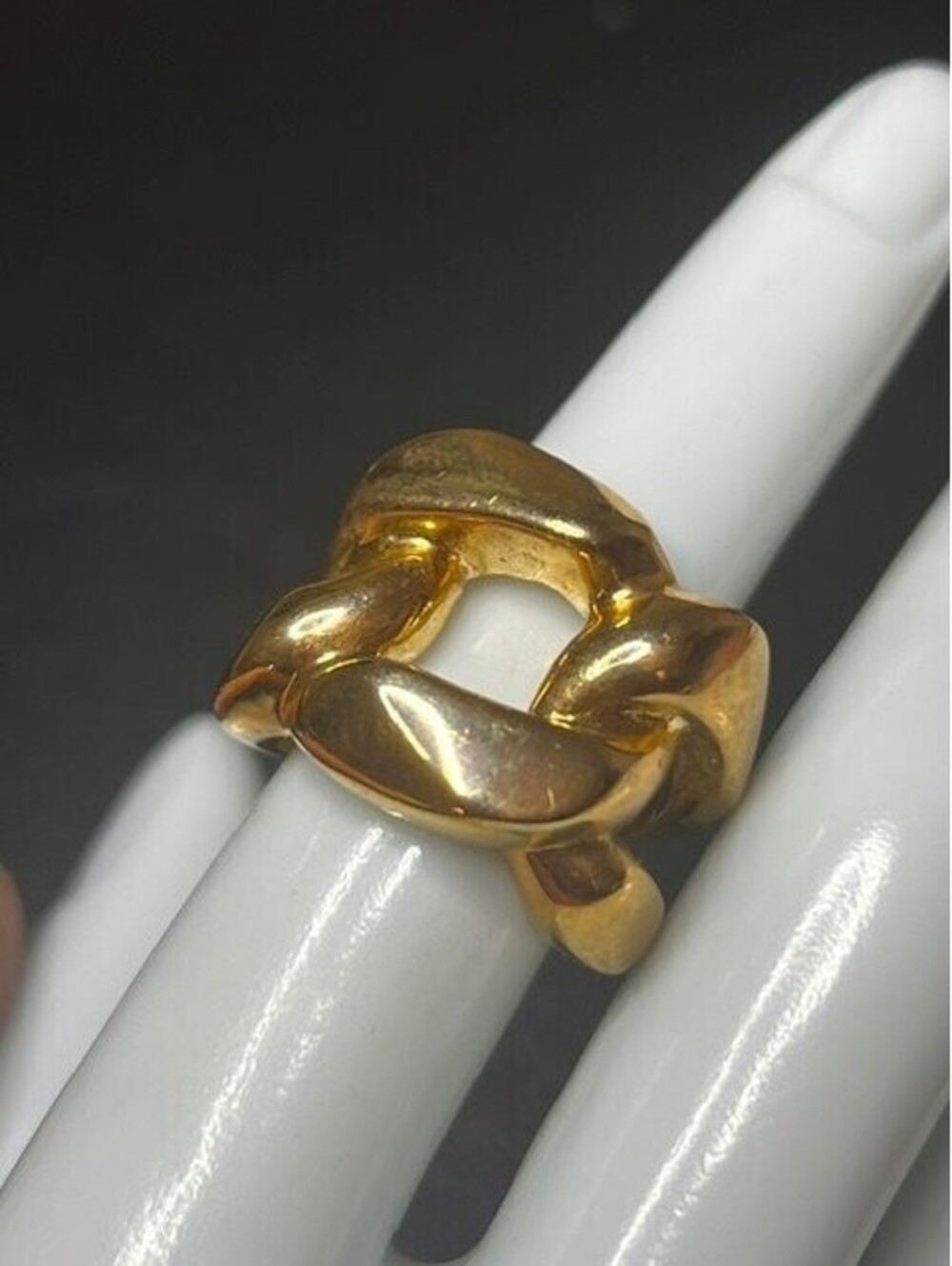 B6791 Michael Kors Curb link Band Ring Gold Tone Sculptural Designer Statement 6